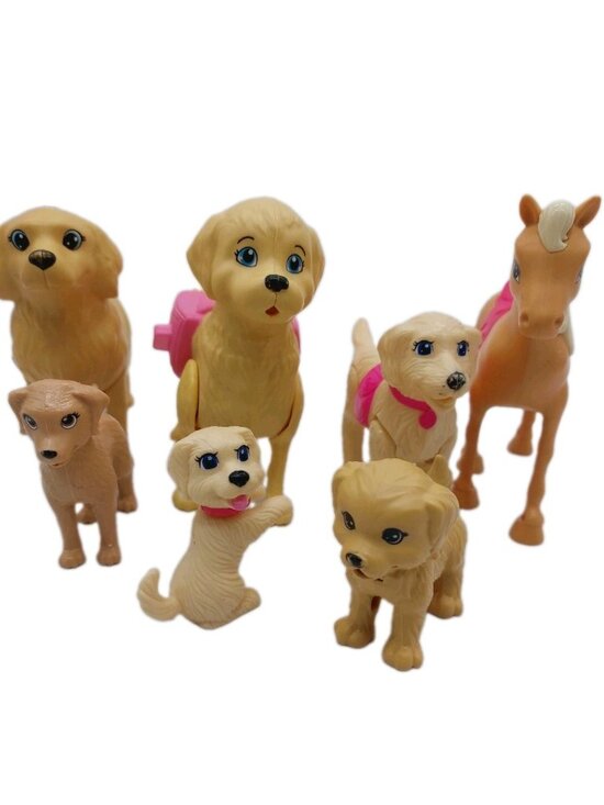 Barbie Other - Barbie Pets 6 Dogs 1 Horse Lot Of 7 Various Sizes Years READ